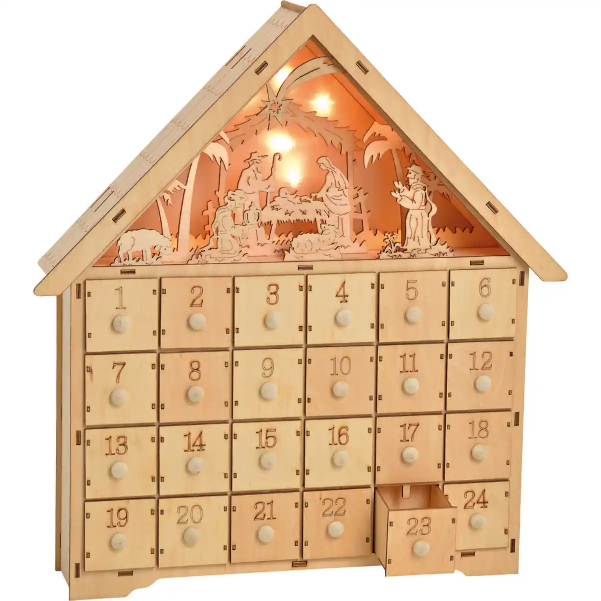 Bild 1 von Adventskalender aus Holz mit Beleuchtung