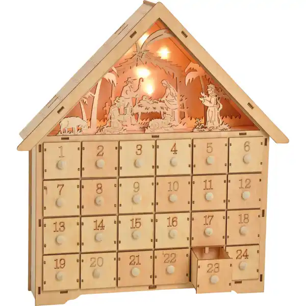 Bild 1 von Adventskalender aus Holz mit Beleuchtung
