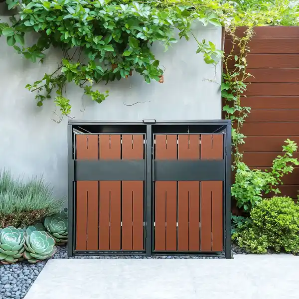 Bild 1 von 2er Mülltonnenbox aus Stahl, ca. 132 x 80 x 116 cm - Anthrazit