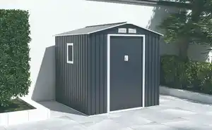 Metallgerätehaus "HANNA", ca. 213 x 195 x 205 cm - Grau/Weiß