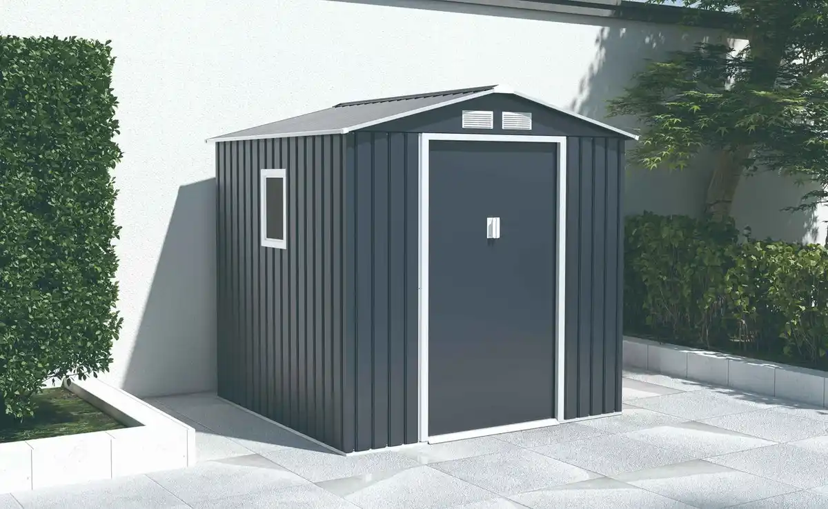 Bild 1 von Metallgerätehaus "HANNA", ca. 213 x 195 x 205 cm - Grau/Weiß