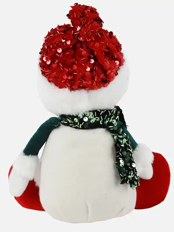 Bild 2 von Deko Schneemann sitzend 16x21x24cm Weiß