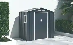 Metallgerätehaus "HANNA", ca. 213 x 131 x 205 cm - Grau/Weiß