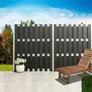 Bild 1 von WPC-Sichtschutzzaun CARMENO Pfosten mit Kappe, ca. 68 x 68 x 185 cm - Schwarz