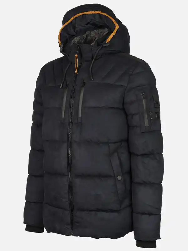 Bild 3 von Herren Velour Steppjacke mit Kapuze Blau