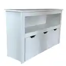 Bild 4 von Regal mit drei Schubladen & offener Ablage,  Aufbewahrungsschrank, ca. 102 x 30 x 60 cm - Weiß