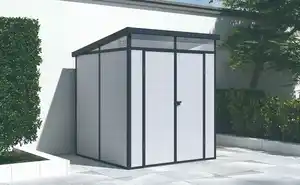 Kunststoff-Gerätehaus "TOYA", ca. 190 x 192 x 215 cm - Hellgrau/Grau