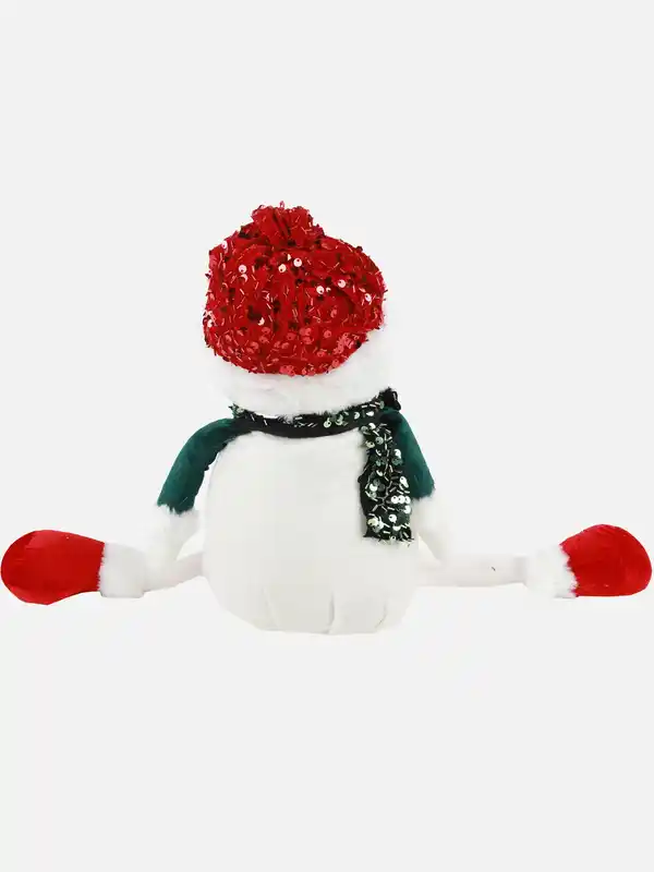 Bild 2 von Schneemann mit Hängebeinchen 21x12x51cm Weiß