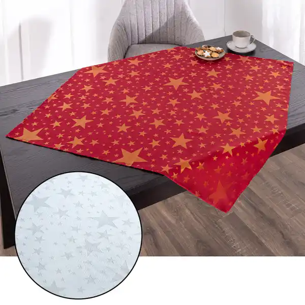 Bild 1 von Jacquard-Mitteldecke "Glitzer-Stern" - ca. 90 x 90 cm 