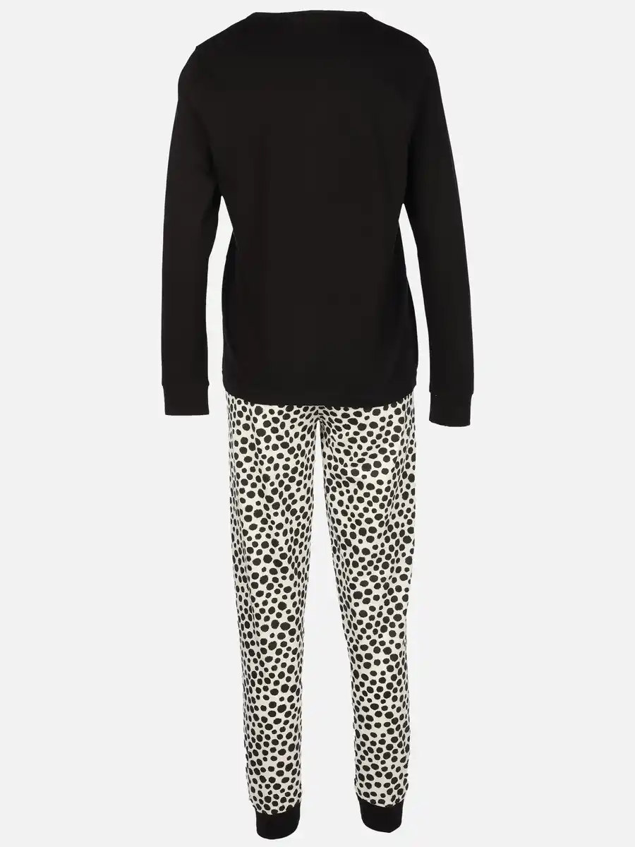Bild 2 von Damen Pyjama mit gemusterter Hose Schwarz