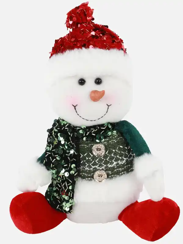 Bild 1 von Deko Schneemann sitzend 16x21x24cm Weiß