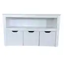 Bild 1 von Regal mit drei Schubladen & offener Ablage,  Aufbewahrungsschrank, ca. 102 x 30 x 60 cm - Weiß
