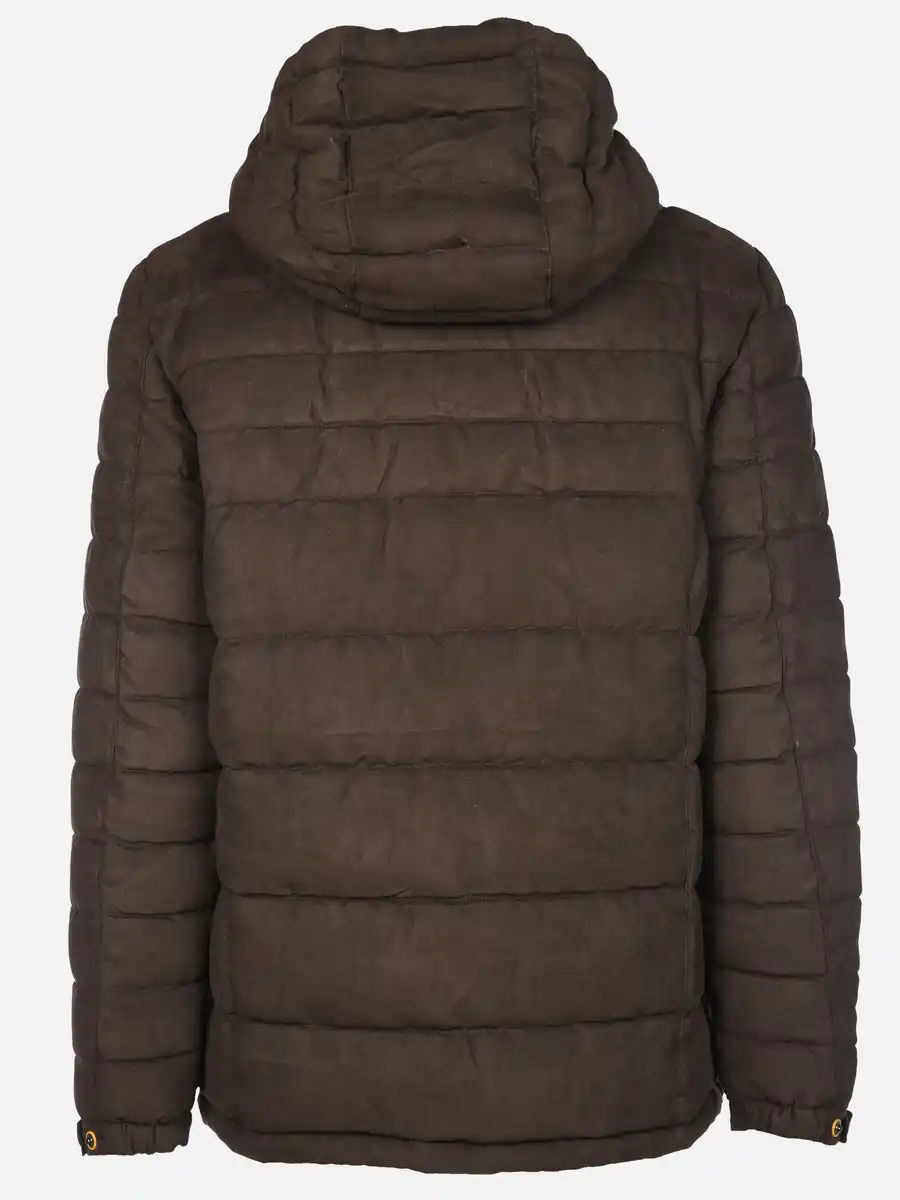 Bild 2 von Herren Velour Steppjacke mit Kapuze Braun