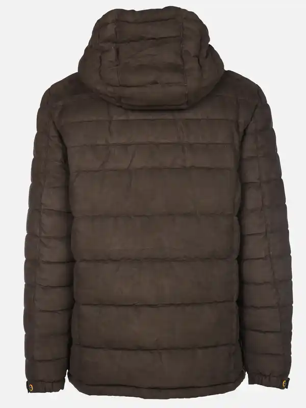 Bild 2 von Herren Velour Steppjacke mit Kapuze Braun