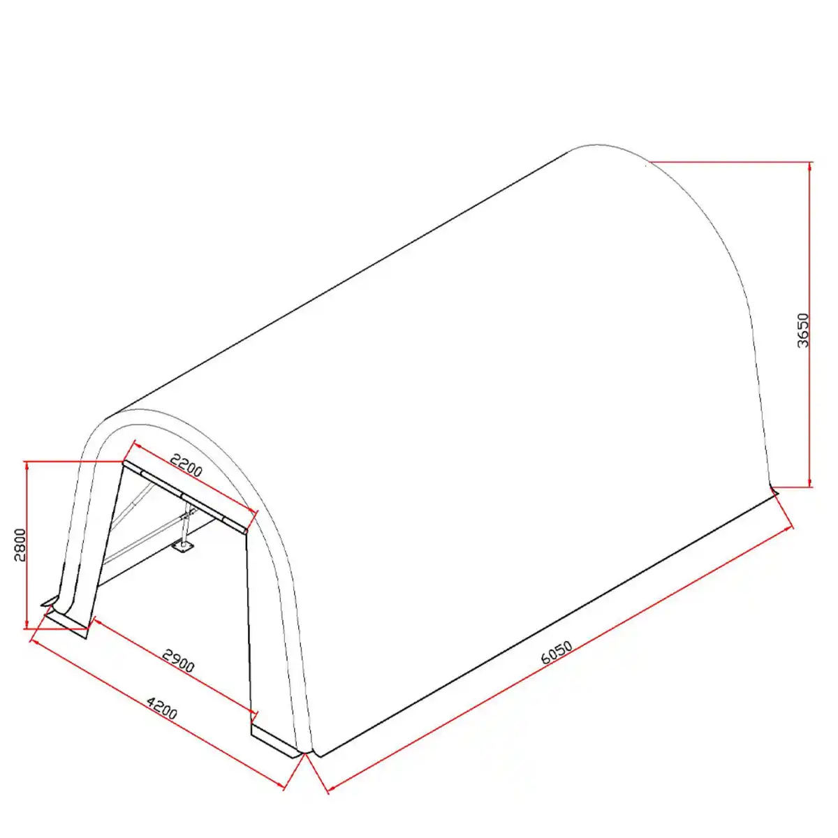 Bild 2 von Folien Autogarage, ca. 420 x 605 x 365 cm - Grau