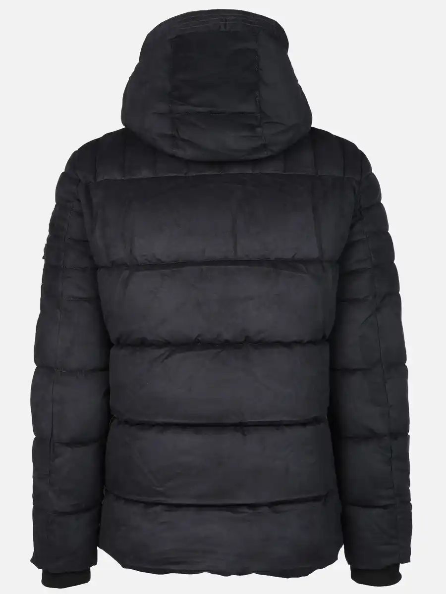 Bild 2 von Herren Velour Steppjacke mit Kapuze Blau