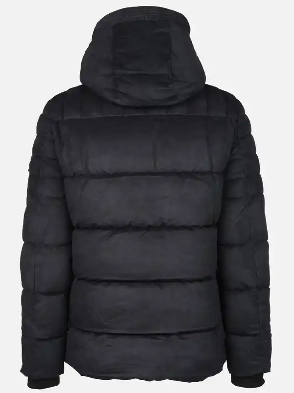 Bild 2 von Herren Velour Steppjacke mit Kapuze Blau