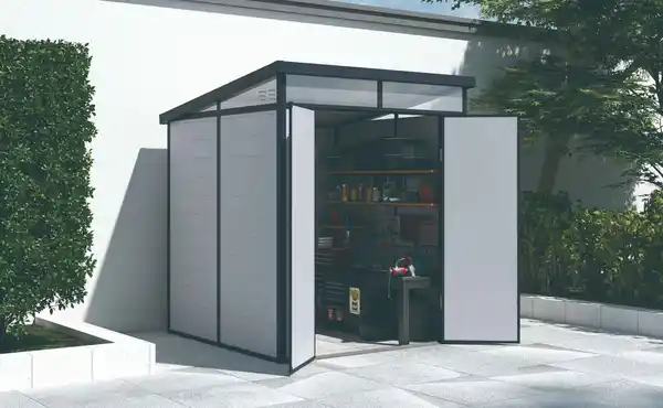 Bild 2 von Kunststoff-Gerätehaus "TOYA", ca. 190 x 192 x 215 cm - Hellgrau/Grau