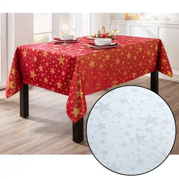 Bild 1 von Jacquard-Tischdecke "Glitzer-Stern" - ca. 130 x 160 cm 