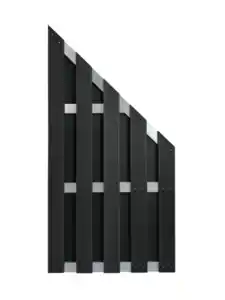 WPC-Sichtschutzzaun CARMENO - 1x Schrägelement - Schwarz