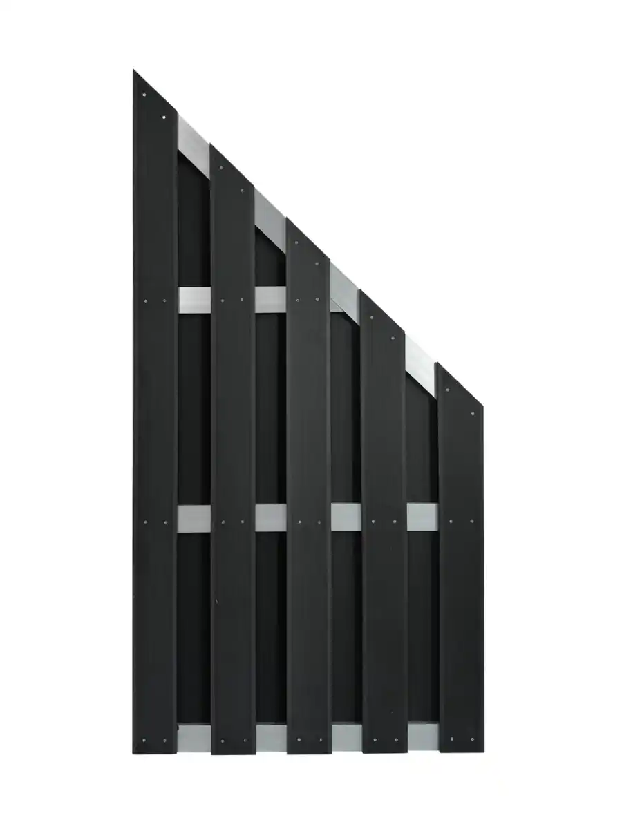 Bild 1 von WPC-Sichtschutzzaun CARMENO - 1x Schrägelement - Schwarz