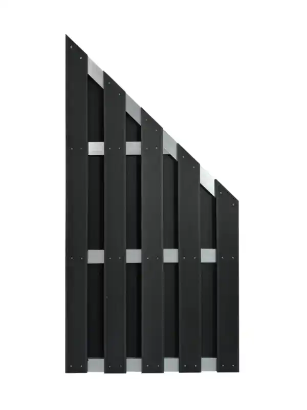 Bild 1 von WPC-Sichtschutzzaun CARMENO - 1x Schrägelement - Schwarz