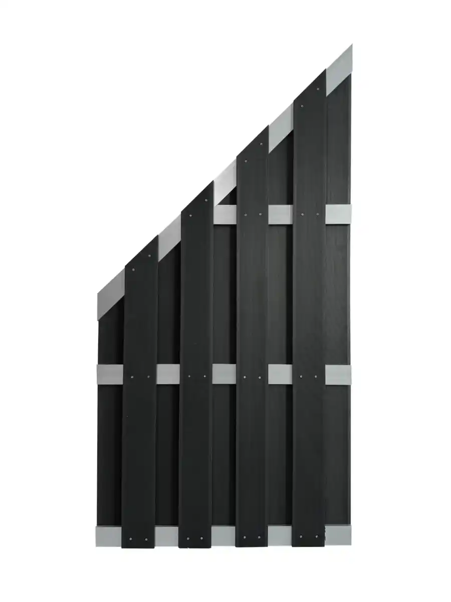 Bild 3 von WPC-Sichtschutzzaun CARMENO - 1x Schrägelement - Schwarz