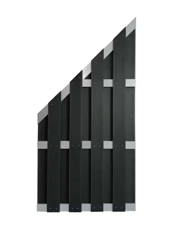 Bild 3 von WPC-Sichtschutzzaun CARMENO - 1x Schrägelement - Schwarz