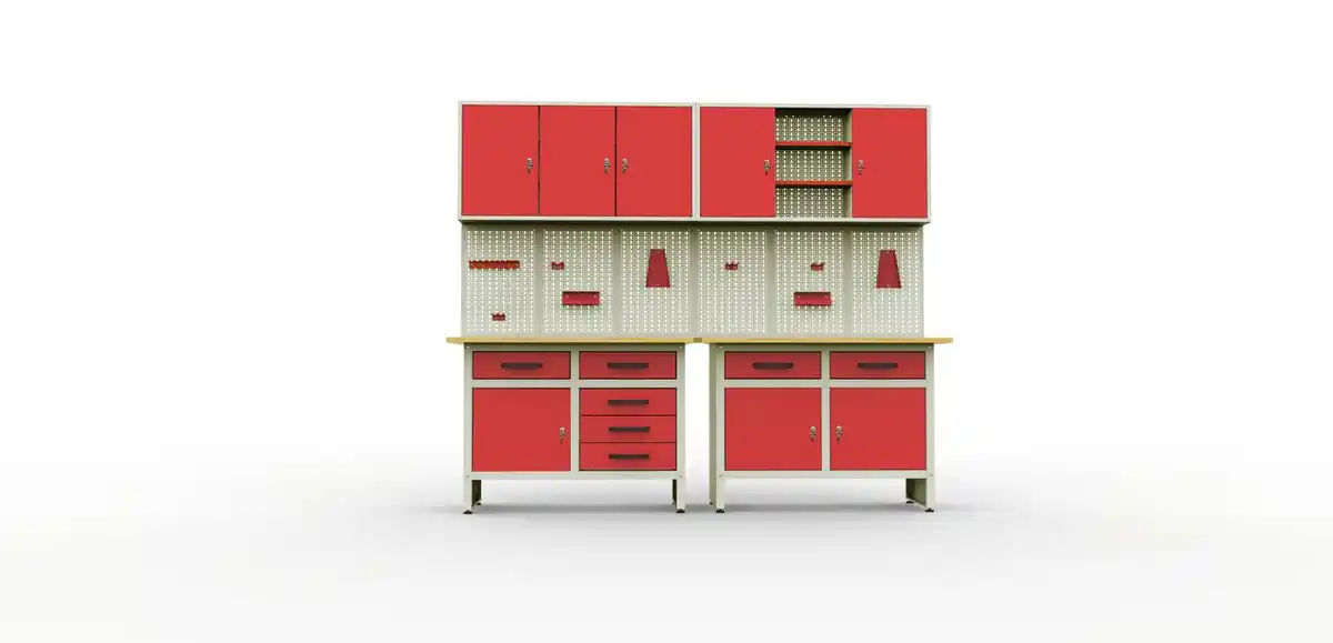 Bild 2 von Werkzeugschrank Werkstatt-Set 240 cm Rot