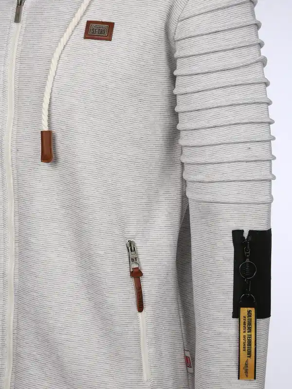 Bild 3 von Herren Bikersweatjacke mit Kapuze Weiß