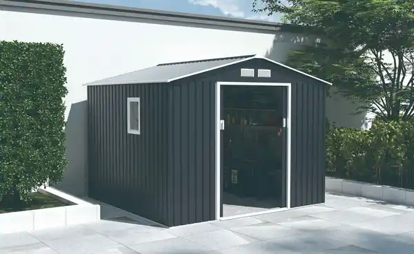 Bild 2 von Metallgerätehaus "HANNA", ca. 277 x 259 x 213 cm - Grau/Weiß