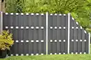 Bild 2 von WPC-Sichtschutzzaun CARMENO Pfosten mit Kappe, ca. 68 x 68 x 185 cm - Schwarz