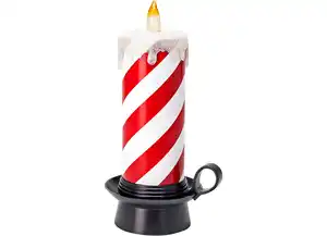 LED-Zuckerstangenkerze mit naturgetreuem Kerzenflackern