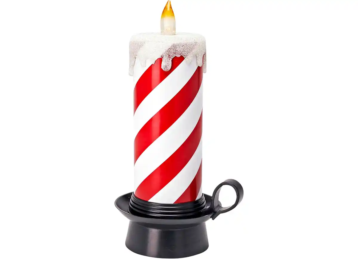 Bild 1 von LED-Zuckerstangenkerze mit naturgetreuem Kerzenflackern