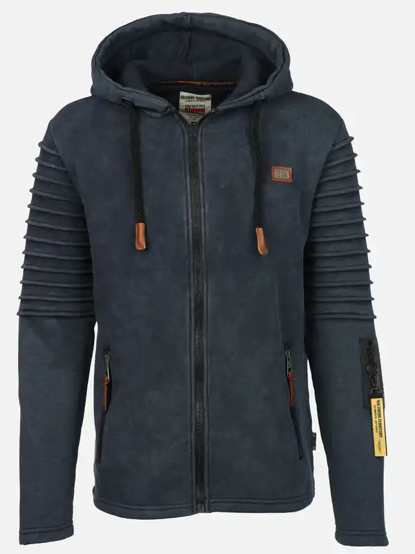 Bild 1 von Herren Bikersweatjacke mit Kapuze Marine