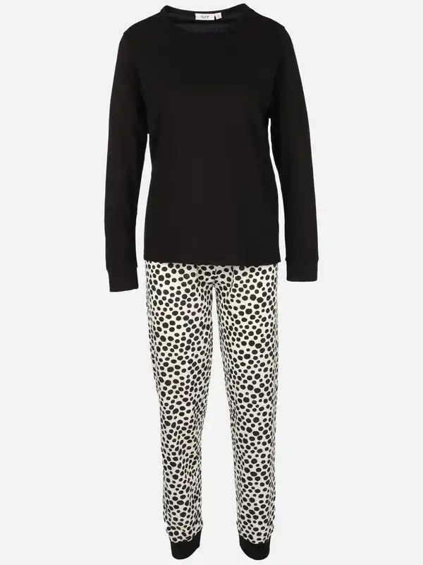 Bild 1 von Damen Pyjama mit gemusterter Hose Schwarz