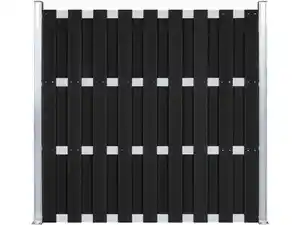 WPC-Sichtschutzzaun CARMENO - 1x Element, ca. 180 x 180 cm - Schwarz