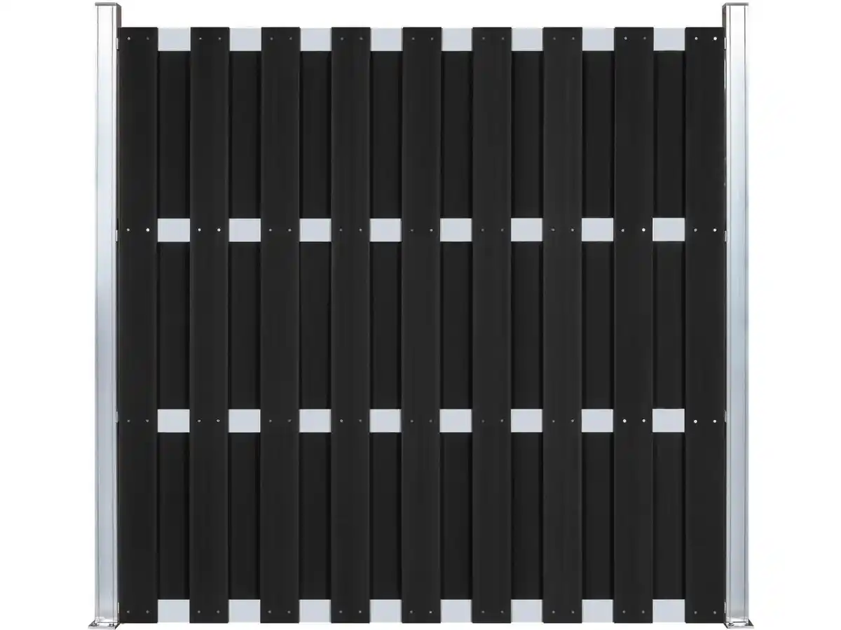 Bild 1 von WPC-Sichtschutzzaun CARMENO - 1x Element, ca. 180 x 180 cm - Schwarz