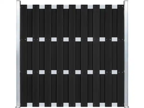 Bild 1 von WPC-Sichtschutzzaun CARMENO - 1x Element, ca. 180 x 180 cm - Schwarz