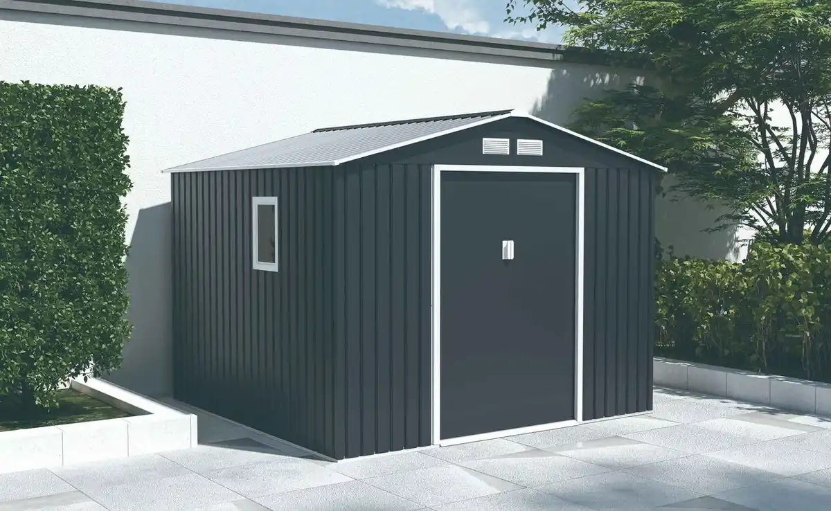 Bild 1 von Metallgerätehaus "HANNA", ca. 277 x 259 x 213 cm - Grau/Weiß