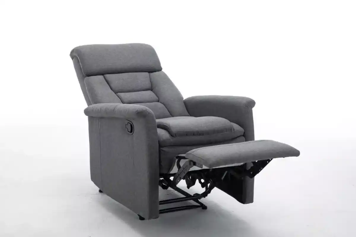 Bild 2 von TV Relaxsessel mit Liegefunktion Stoffbezug, ca. 73 x 85,5 x 104 cm - Grau