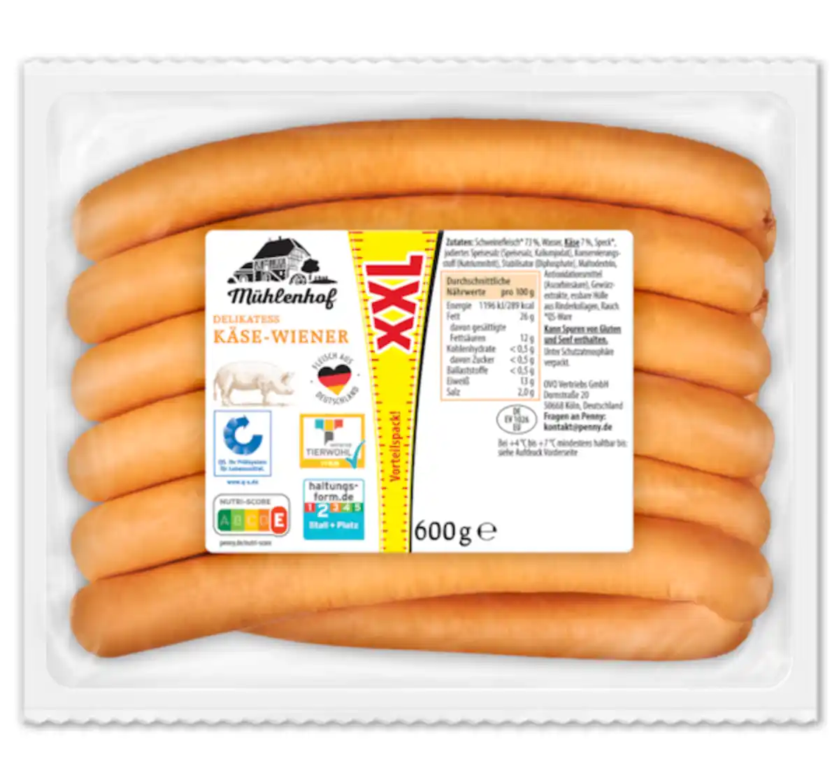 Bild 1 von MÜHLENHOF XXL Delikatess Käse-Wiener*