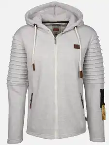 Herren Bikersweatjacke mit Kapuze Weiß