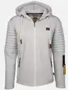 Bild 1 von Herren Bikersweatjacke mit Kapuze Weiß