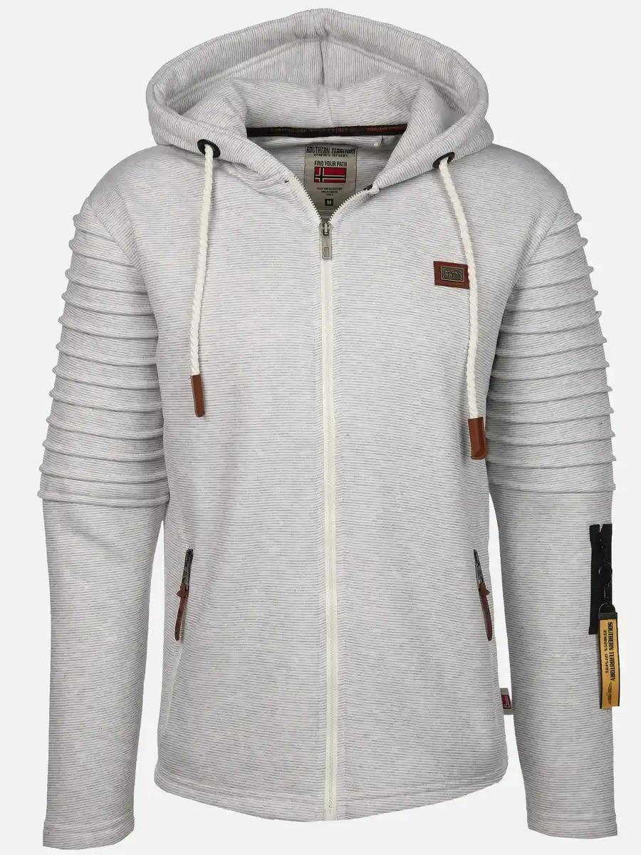 Bild 1 von Herren Bikersweatjacke mit Kapuze Weiß