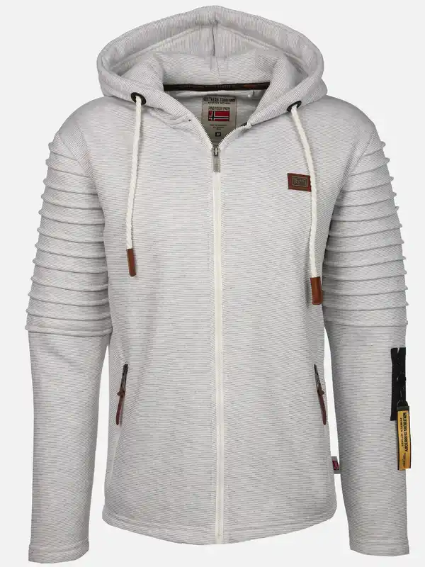 Bild 1 von Herren Bikersweatjacke mit Kapuze Weiß