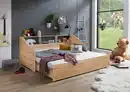 Bild 2 von Funktionsbett RENE ausziehbar (90-180x200 cm), mit 2 Schubladen & Regal, Eiche Artisan Dekor