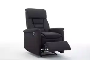 Relaxsessel mit Liegefunktion Stoffbezug schwarz