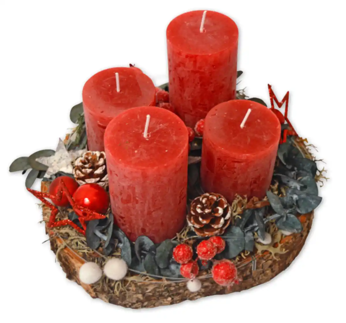 Bild 1 von Adventsgesteck auf Birkenscheibe*