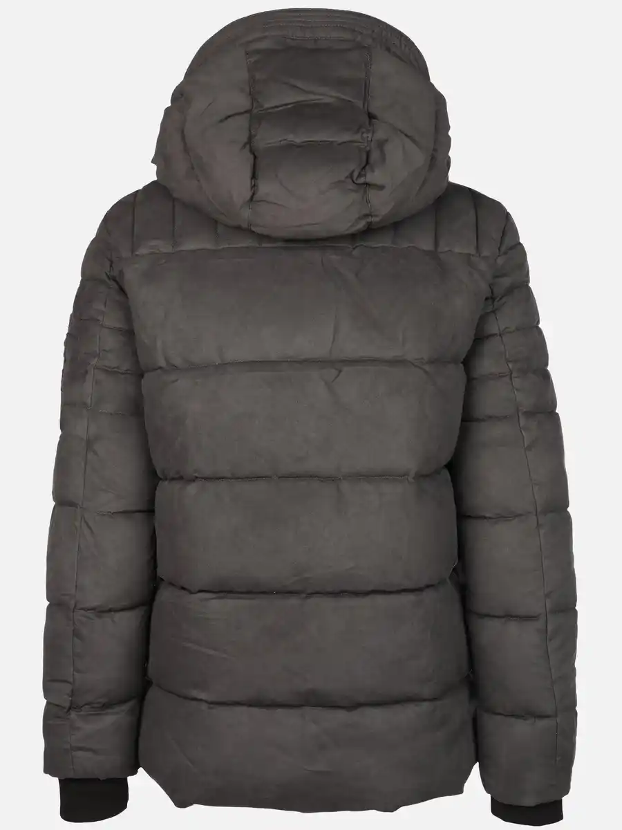 Bild 2 von Herren Velour Steppjacke mit Kapuze Grau